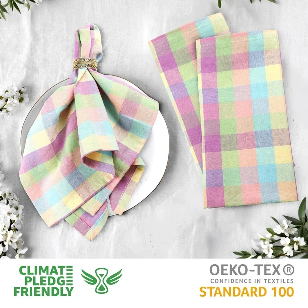 New Urban Villa Easter ? Spring colors 100% cotton napkins 6 towels kitchen